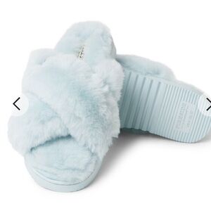 Fireside By Dearfoams New Castle Genuine Shearling Cross Band Slide